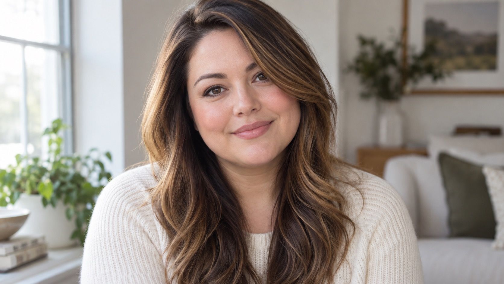 Portrait showing soft rounded face proportions